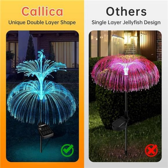 Solar Flower Lights Garden Waterproof 3 Pack Solar Yard Lights 7 Color Changing - Picture 2 of 7